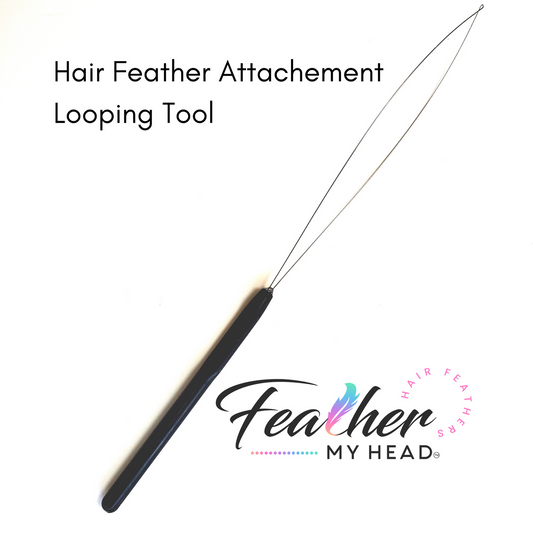 Feather Hair Extension Looping tool to assist in pulling hair through feather attachment beads.