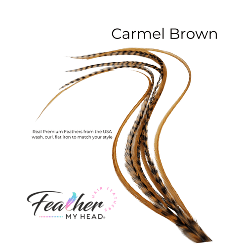 Carmel Brown Hair Feather