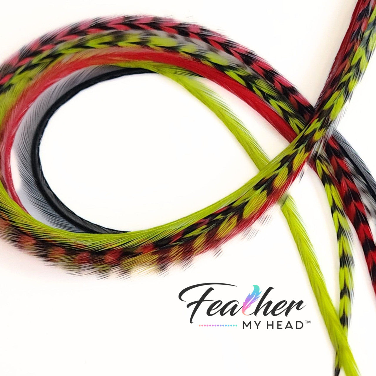 Unveiling our "Don't Be a Grinch" Christmas Hair Feather Collection! Dive into the festive cheer with green, red, classic black, and natural black and white grizzly striped feather extensions. Let your hair embody the holiday magic and shake off any Grinch vibes. This collection is your ticket to a jolly, spirited look that screams Christmas joy. So, don't be a Grinch – adorn your locks with these playful feathers and spread the merriment in style!