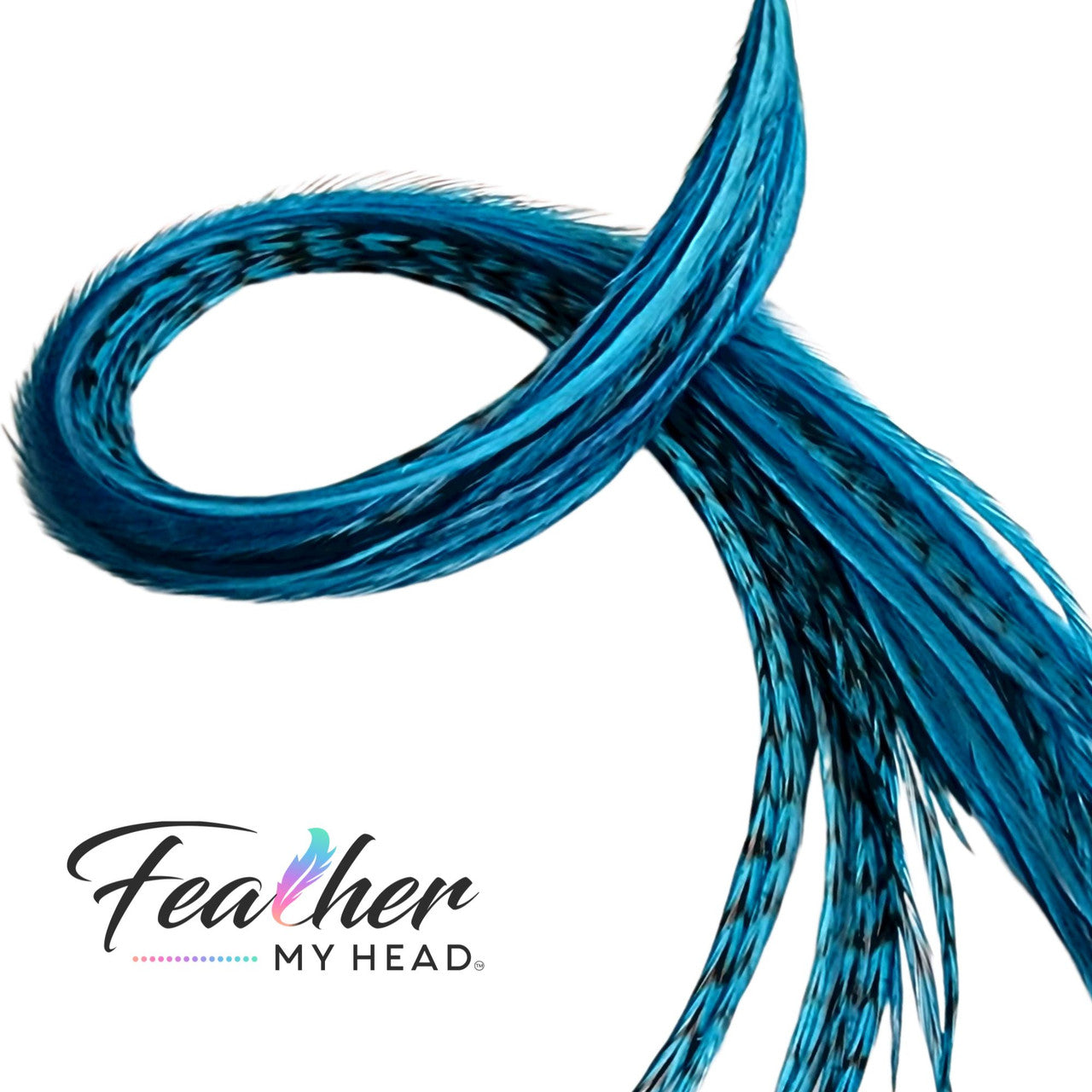 Feather My Head Hair Feathers Teal Green