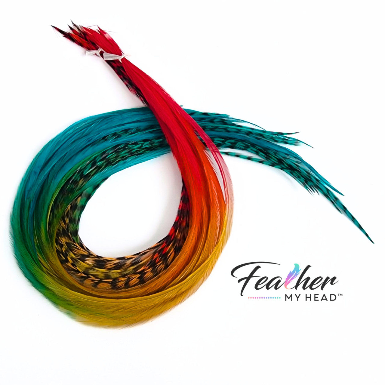 Dive into the rich hues of the Colorado landscape with our Durango hair feather package!
Inspired by nature, this collection features earthy tones in shades of red, green, and brown. Whether you're into earthy tones or love country vibes, our 'Durango' hair feathers are for you. They're not just for country looks but also perfect for accessorizing at country concerts and other festivals.