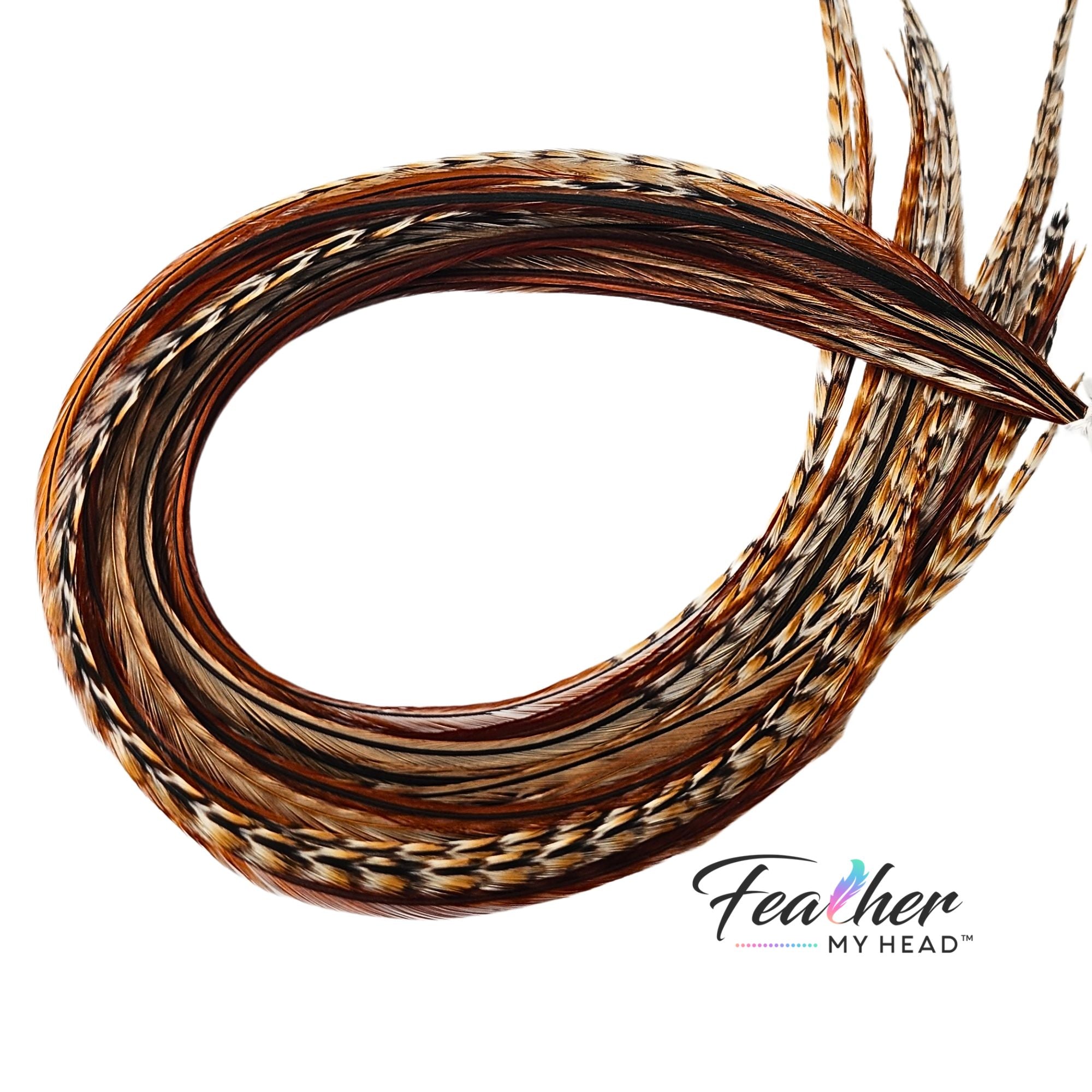 These barred ginger feathers are unique and each one is different in color. If you're looking for something truly unique, these feathers are for you!
Feather hair extensions are a popular trend right now, and our barred ginger variant is one of the most unique options out there. sourced from the USA, these feathers are of the highest quality.
These feather hair extensions come in a variety of lengths to suit your needs. We also offer a feather kit that includes all the feathers you need to get started!