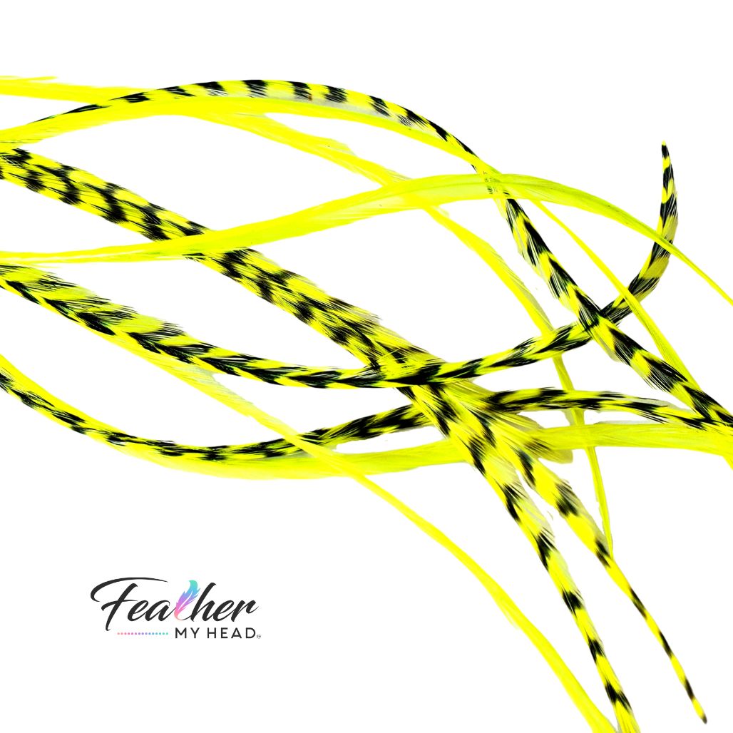 Neon Yellow Glow Hair Feather