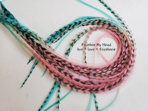 Pixie Dust Rainbow Tiedye Hair Feather