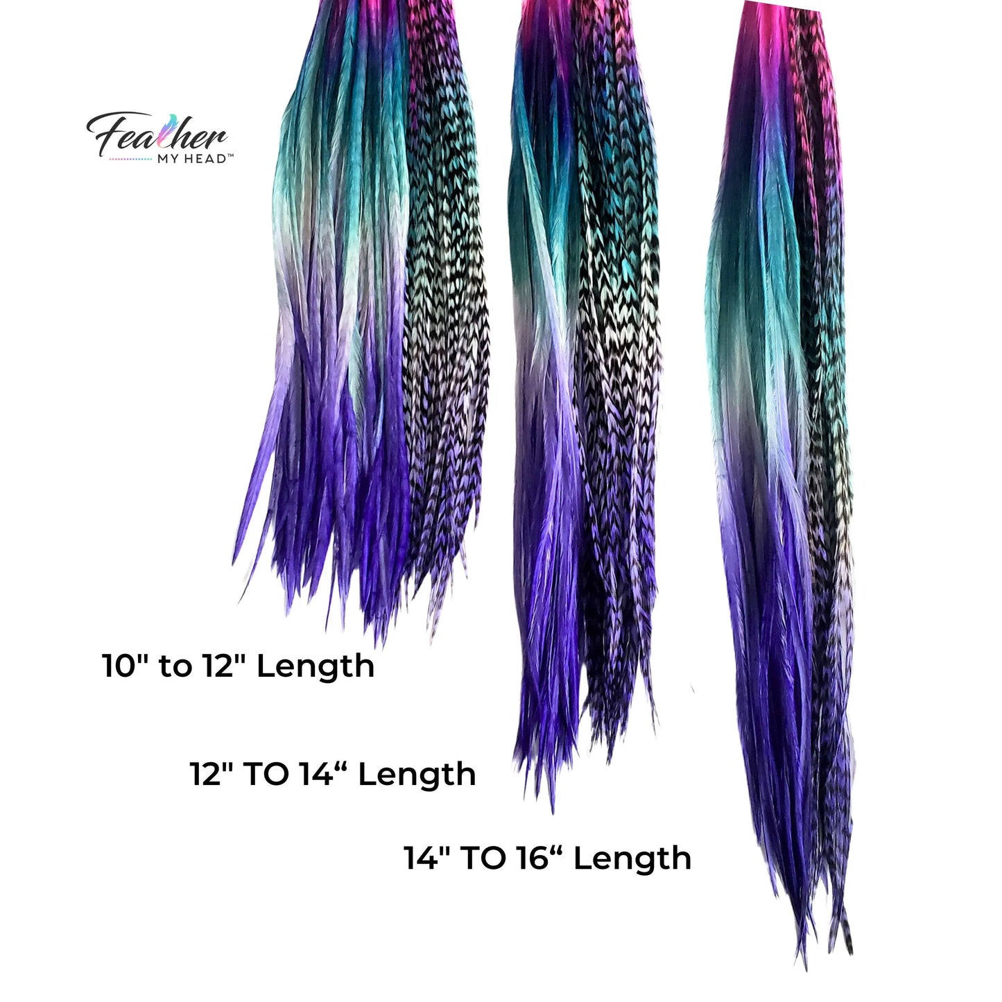 Dragonfly Rainbow Tie-Dye Hair Feathers – Multi Color Feather Extensions