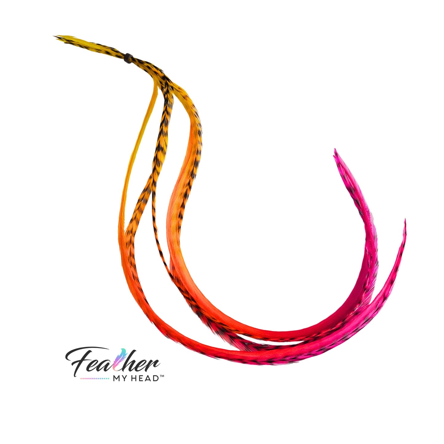 Safari Sunrise Rainbow Tie-Dyed Hair Feather