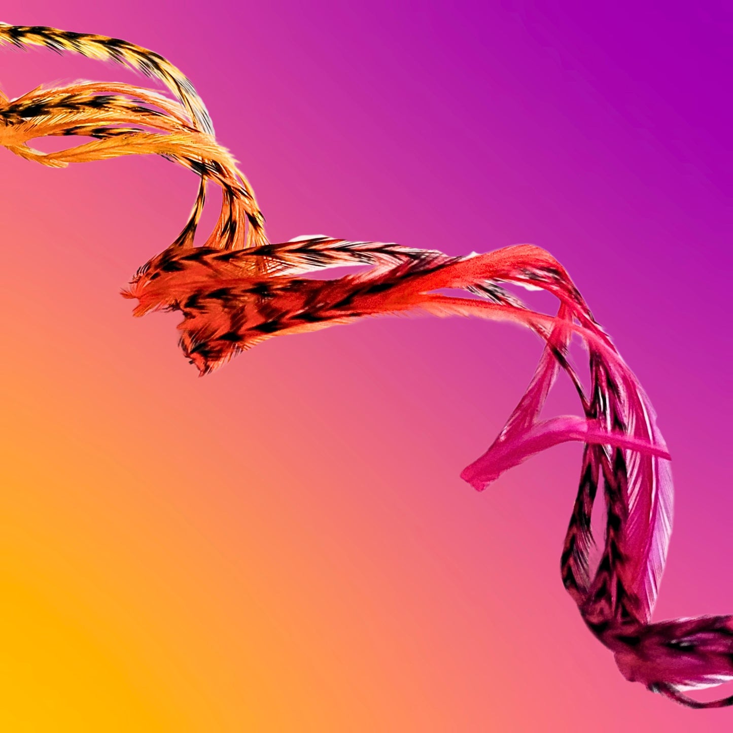 Safari Sunrise Rainbow Tie-Dyed Hair Feather