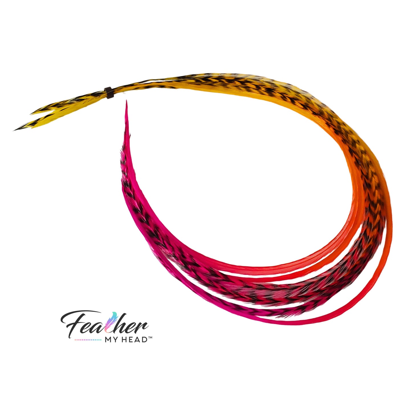Safari Sunrise Rainbow Tie-Dyed Hair Feather