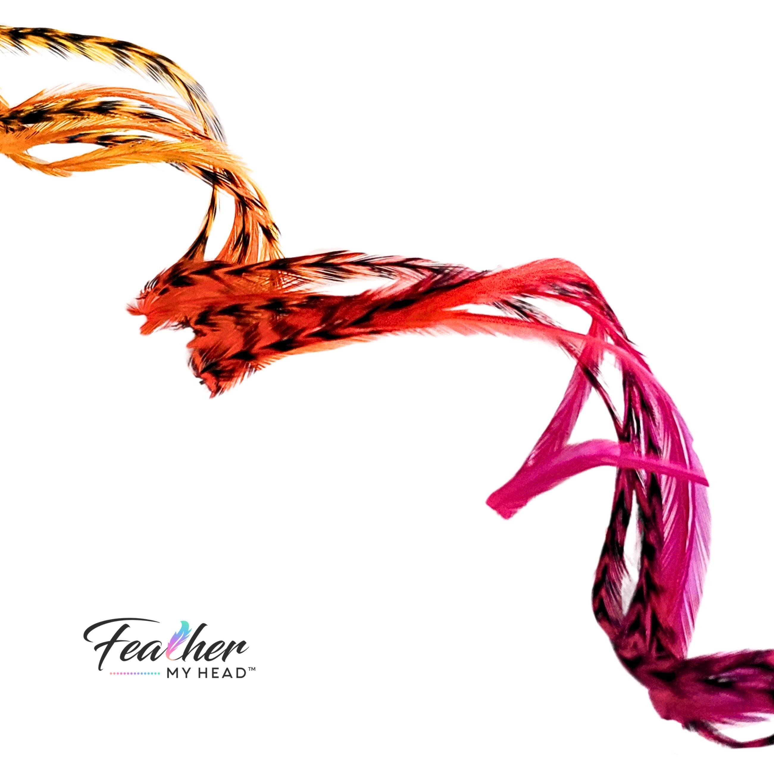 Safari Sunrise Rainbow Tie-Dyed Hair Feather