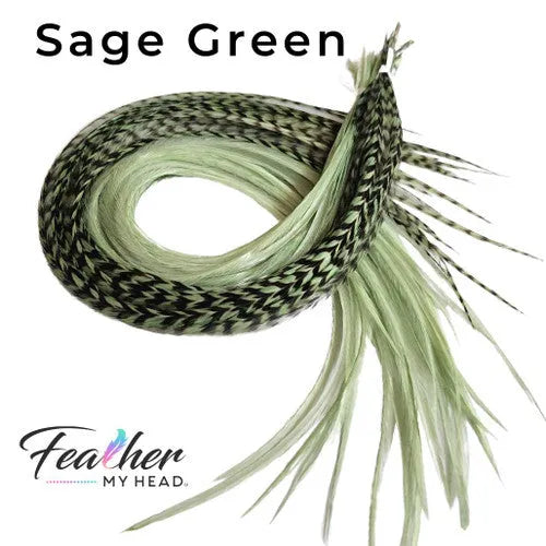 Sage Green Hair Feather