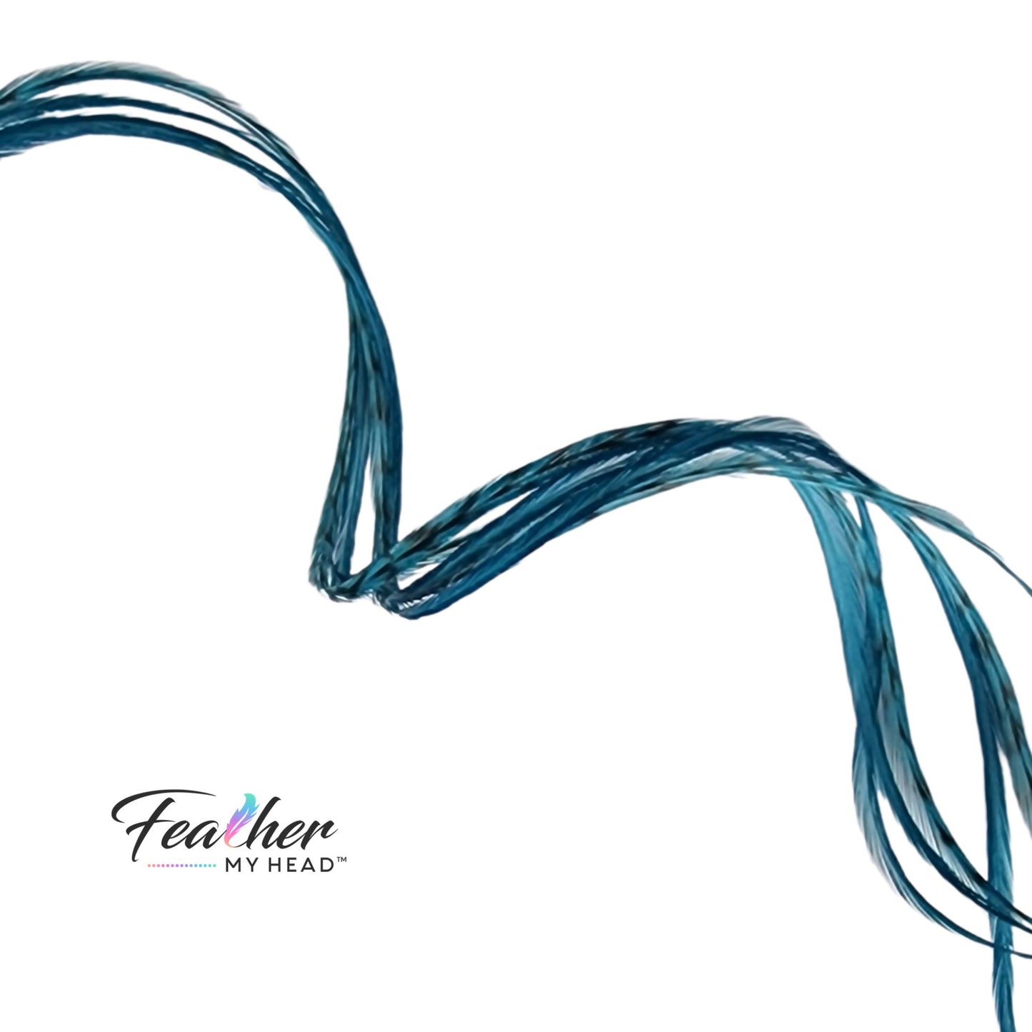 Teal Blue Green Hair Feather