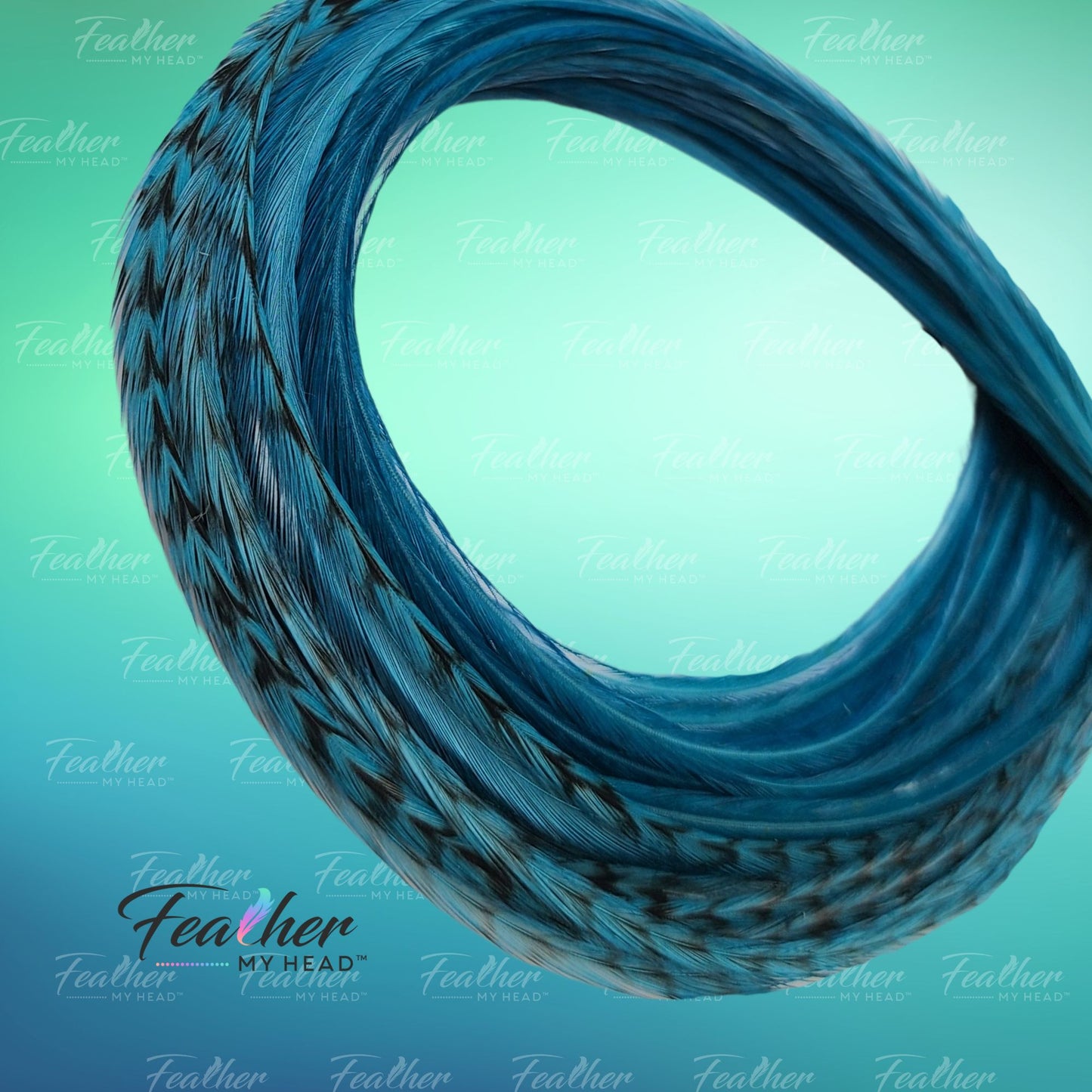 Teal Blue Green Hair Feather