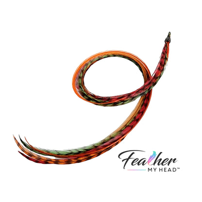 Fall In Love Hair Feather Extension Collection of hair feathers dyed colors of Carmel Brown, Fawn and Natural Medium Brown
