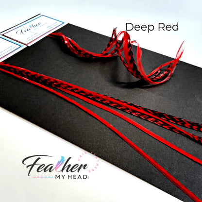 hair feather extension deep red
