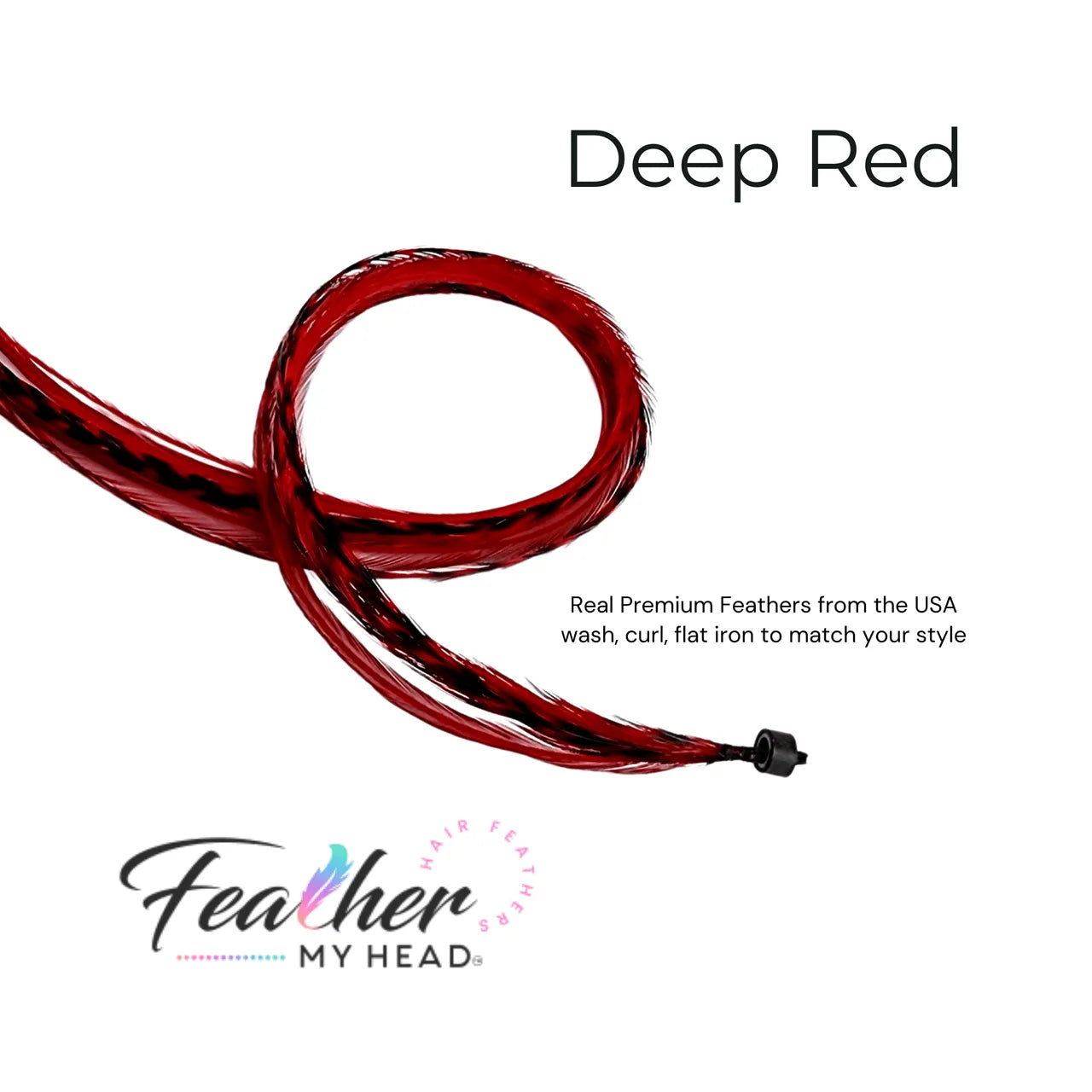 hair feather extension deep red