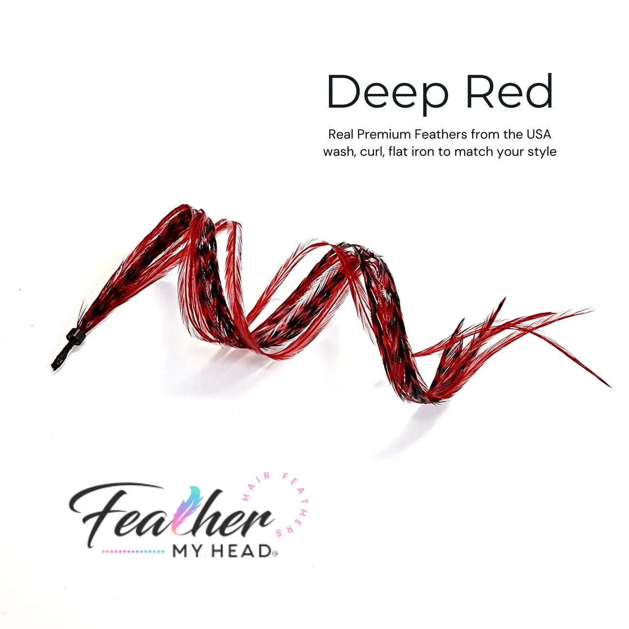 hair feather extension deep red
