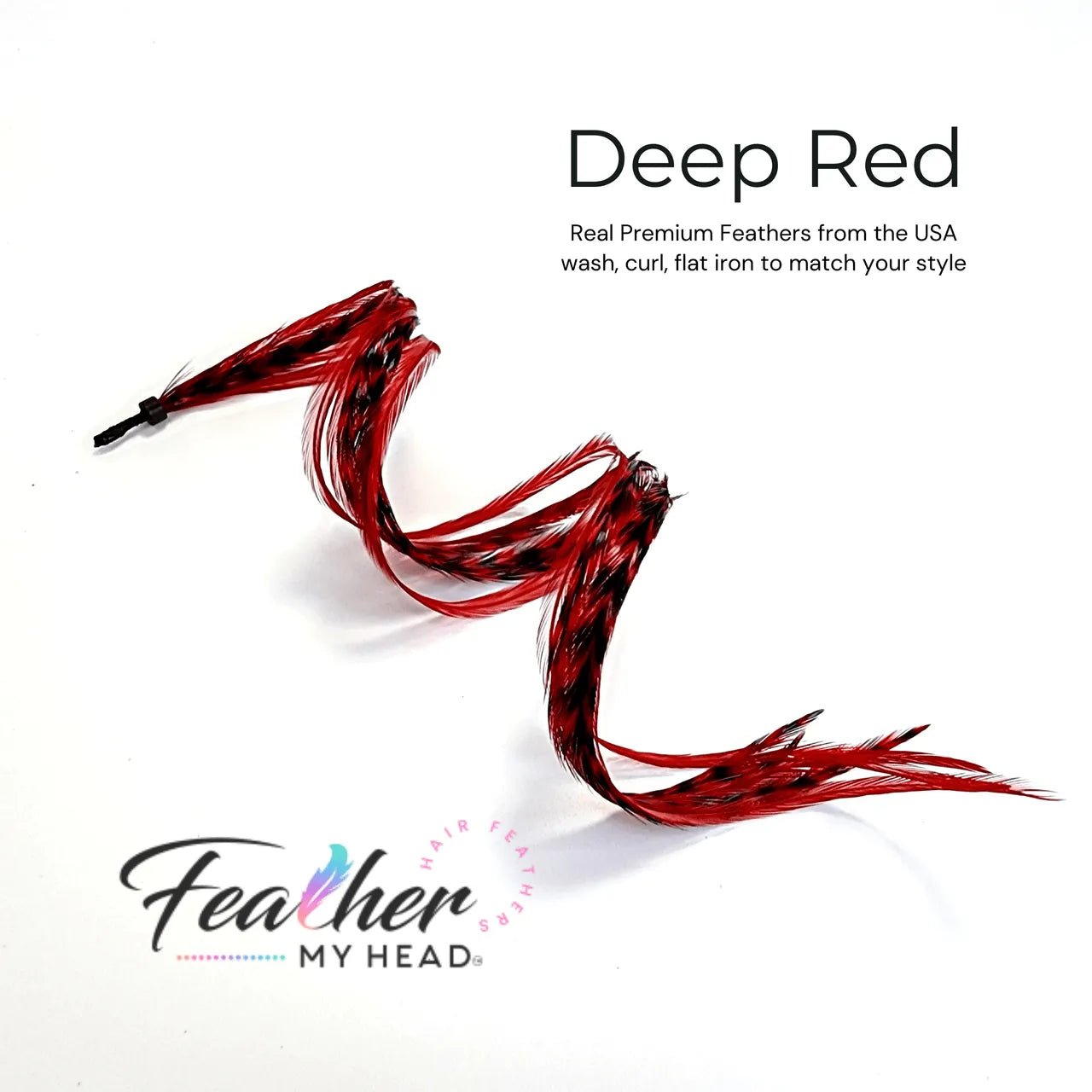 hair feather extension deep red