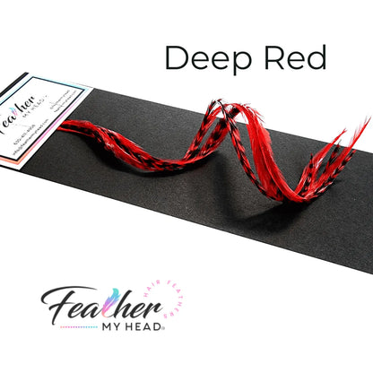 hair feather extension deep red