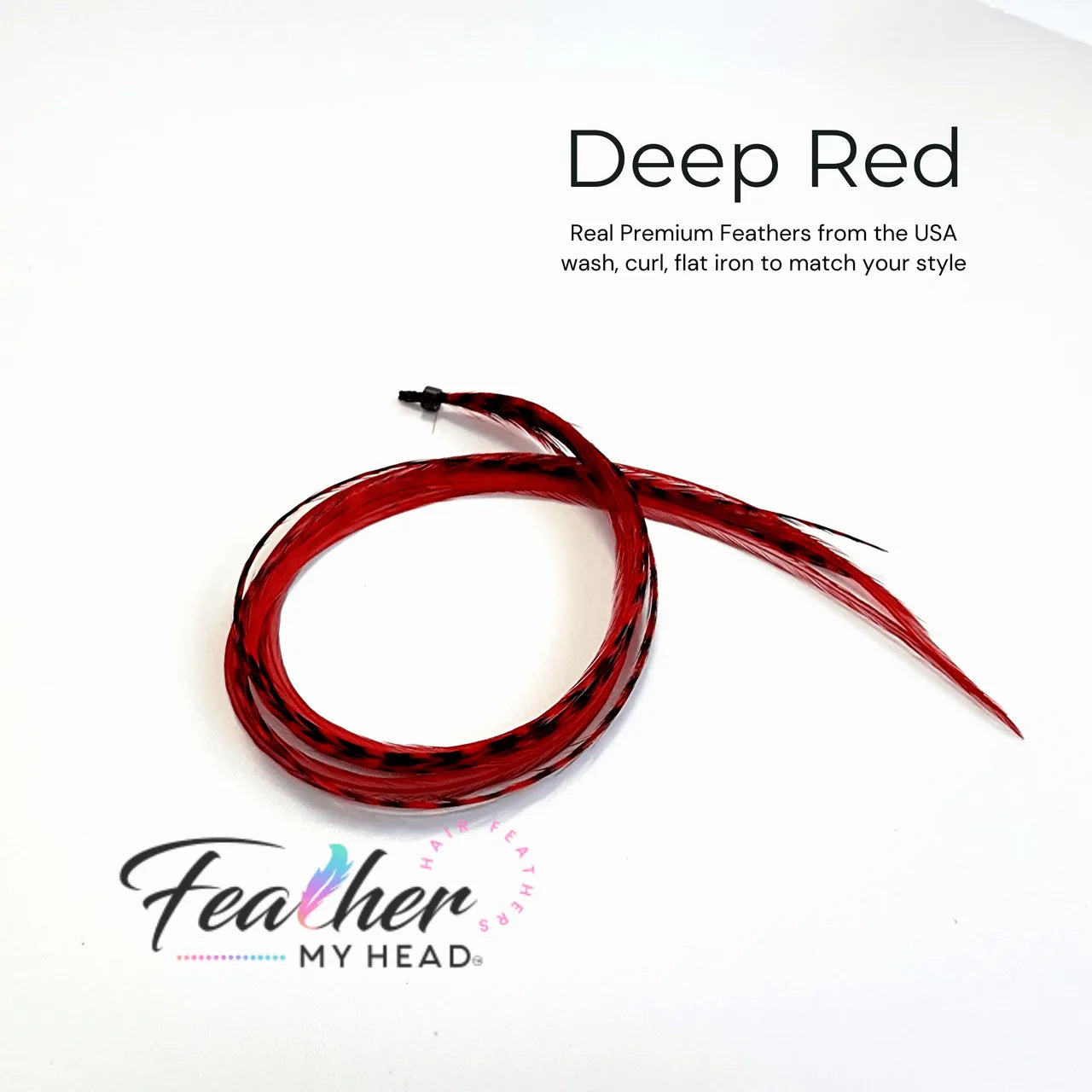 hair feather extension deep red
