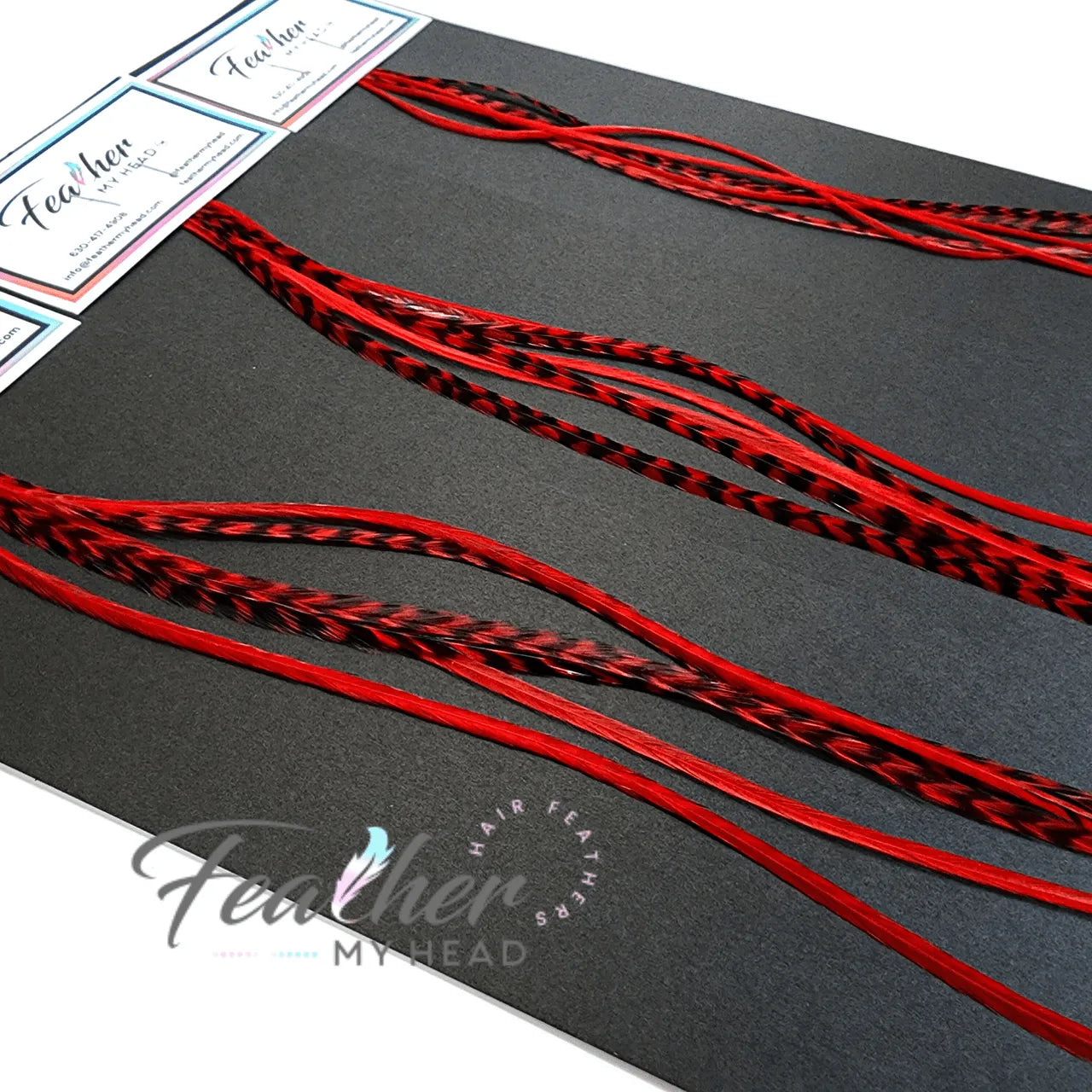 hair feather extension deep red