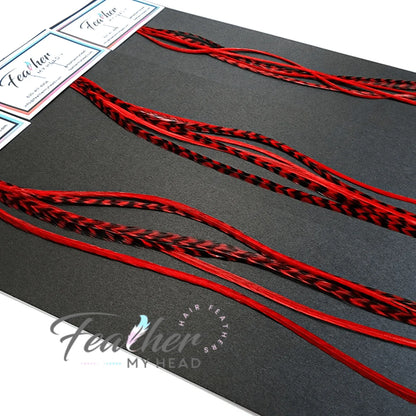 hair feather extension deep red