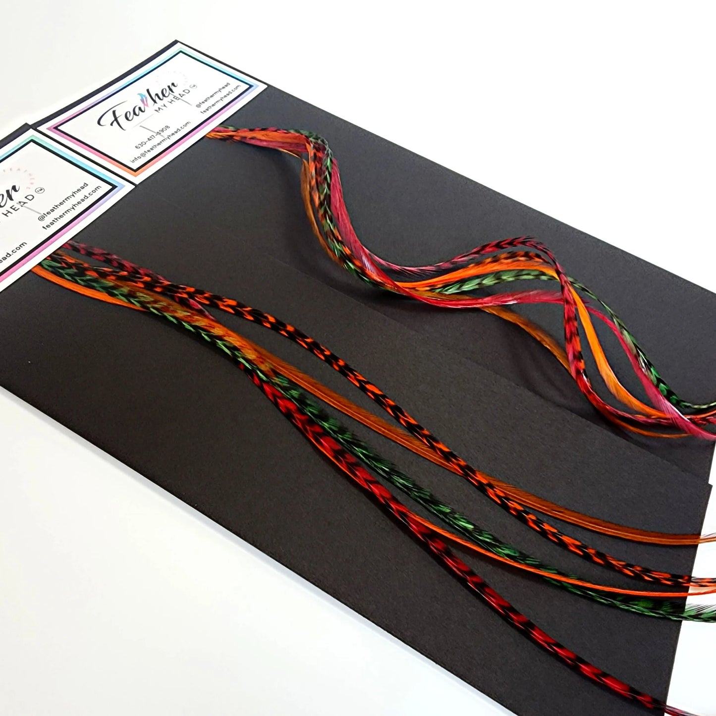 Fall In Love Hair Feather Extension Collection of hair feathers dyed colors of Carmel Brown, Fawn and Natural Medium Brown