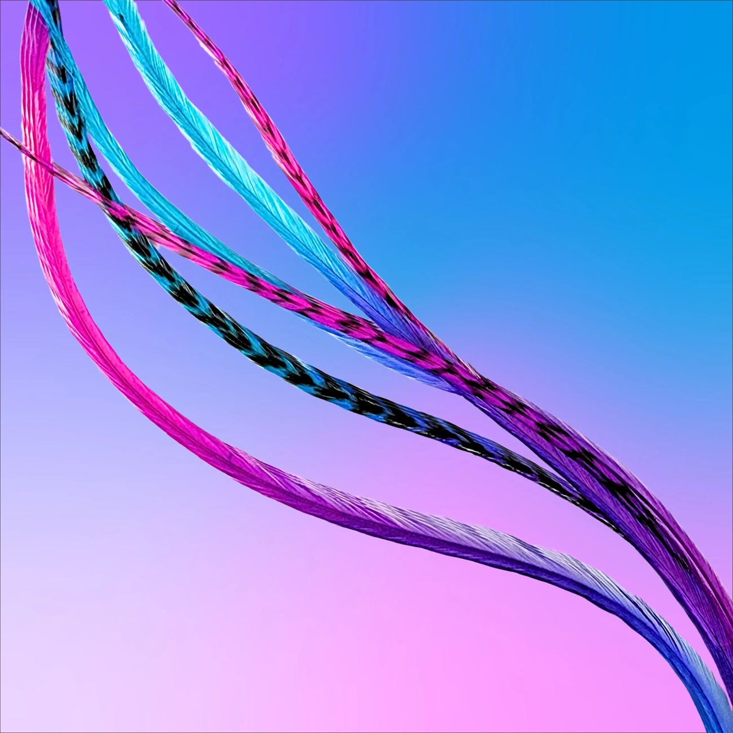 Summer Breeze Rainbow Tie Dye Hair Feather