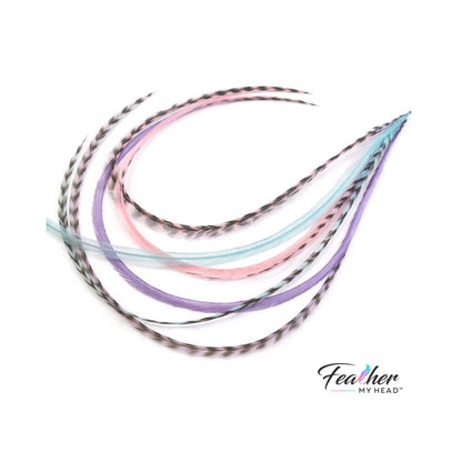 Frosted Cupcake Feather Hair Extensions – Pastel Mix