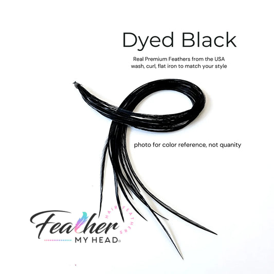 Black feather hair extension kit by feather my head in long lengths you will love