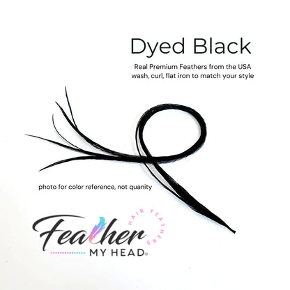 Black feather hair extension kit by feather my head in long lengths you will love