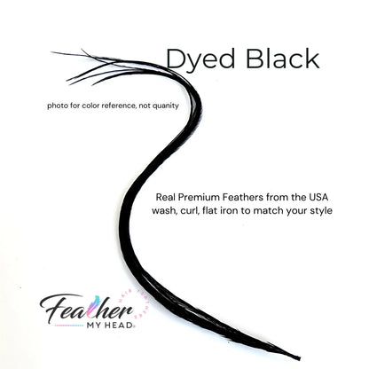 Black feather hair extension kit by feather my head in long lengths you will love