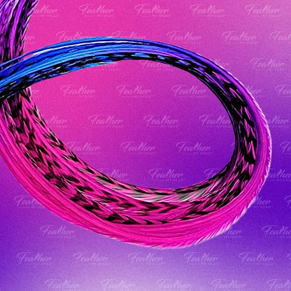 Electric Berry Fade Rainbow Hair Feather