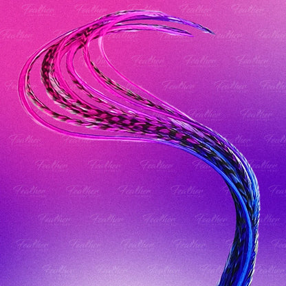 Electric Berry Fade Rainbow Hair Feather