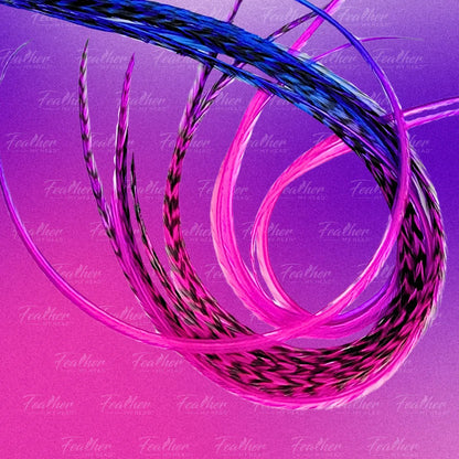 Electric Berry Fade Rainbow Hair Feather