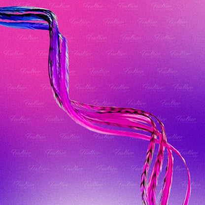 Electric Berry Fade Rainbow Hair Feather