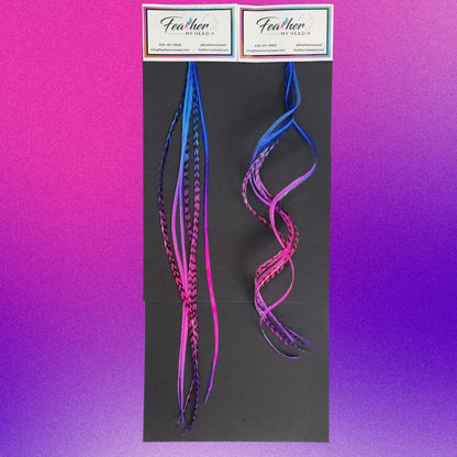 Electric Berry Fade Rainbow Hair Feather