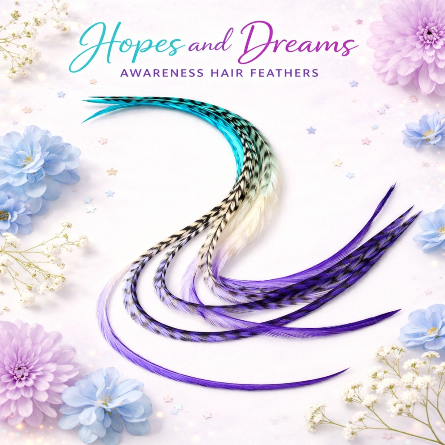 Hopes and Dreams Awareness Hair Feather