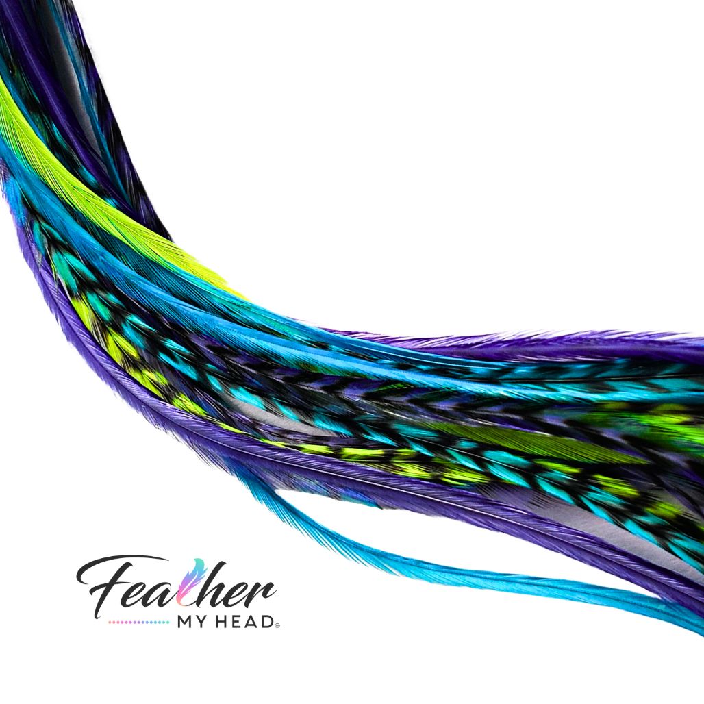 Caribbean Feather Hair Extensions Mix
