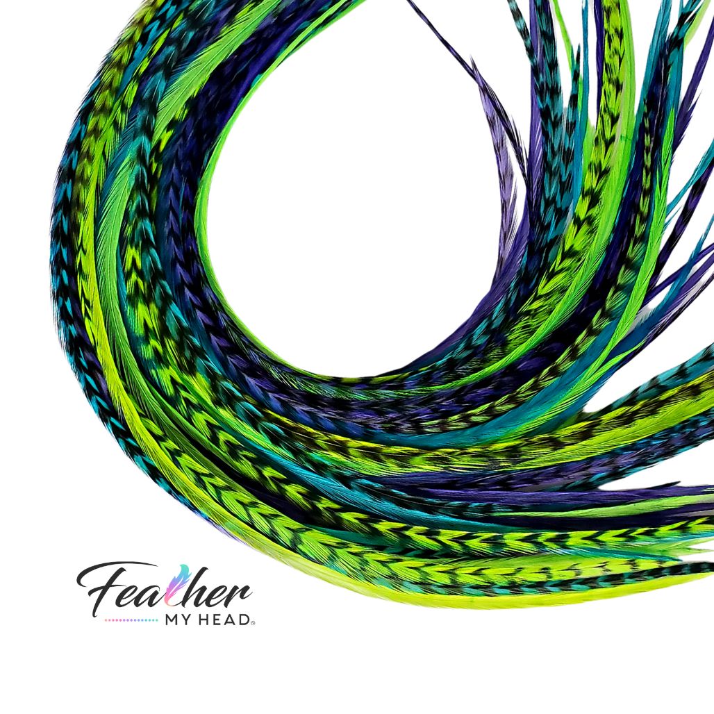 Caribbean Feather Hair Extensions Mix
