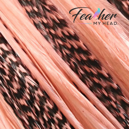 Coral hair feather extensions