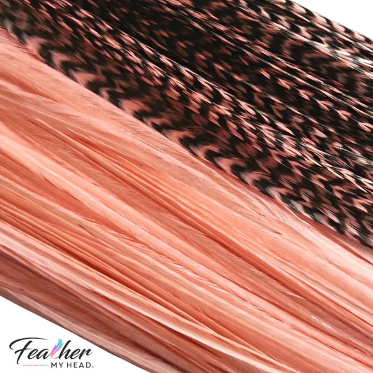 Coral Orange Hair Feather