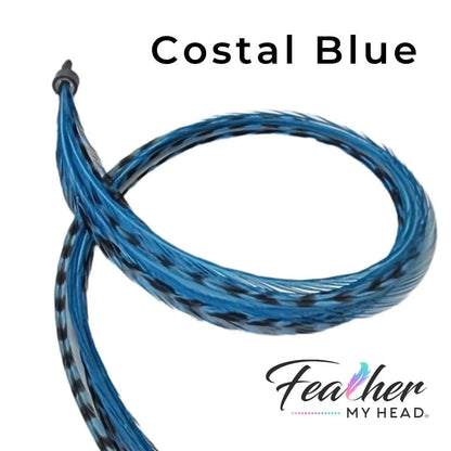 Costal Blue Hair Feather Extensions