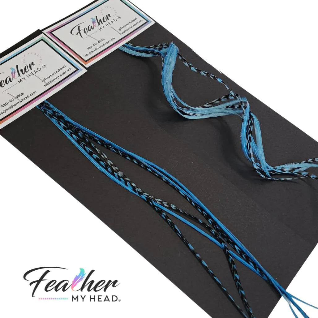 Costal Blue Hair Feather Extensions