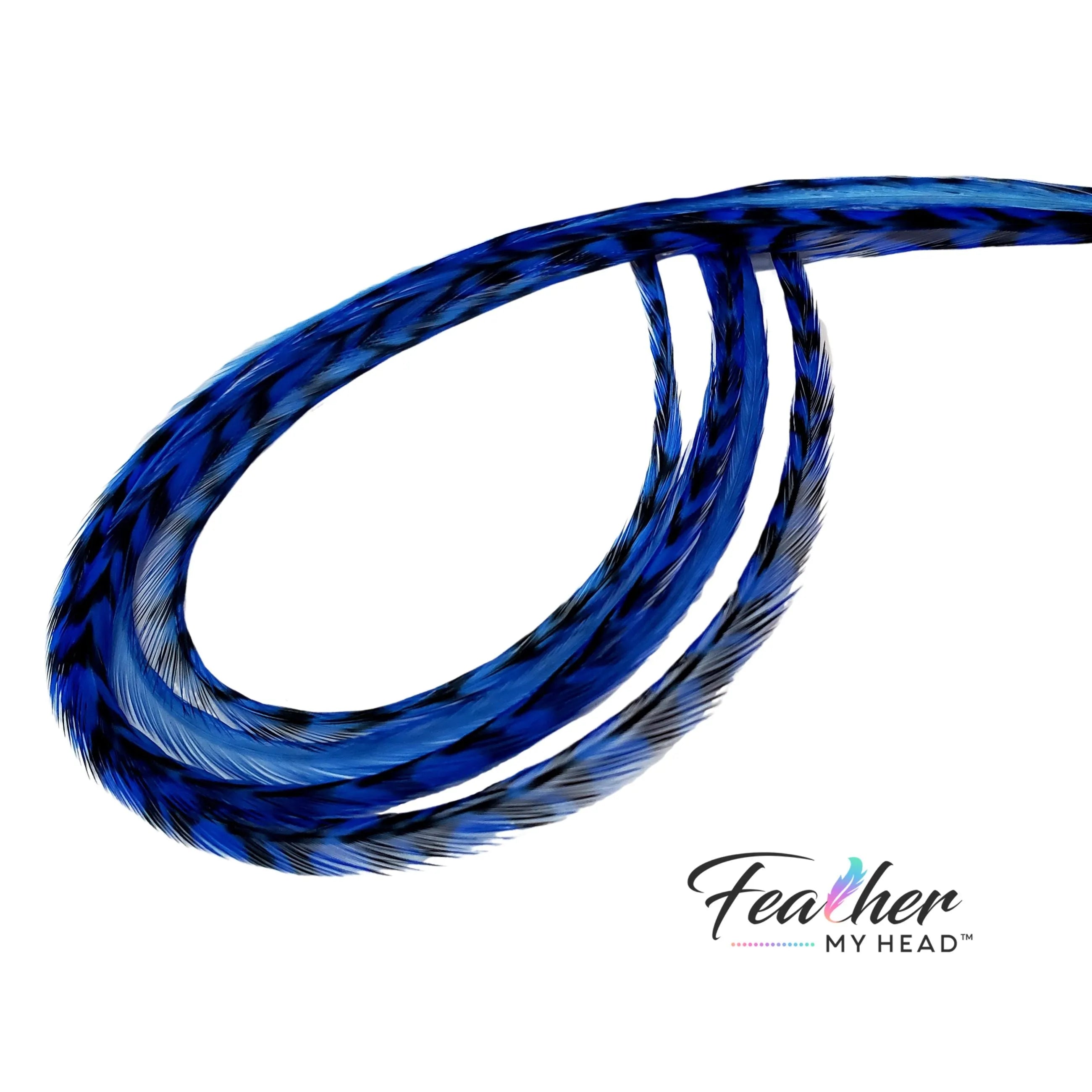 Electric Blue Hair Feather