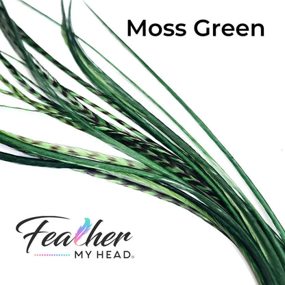Feather My Head Moss Green Hair Feathers