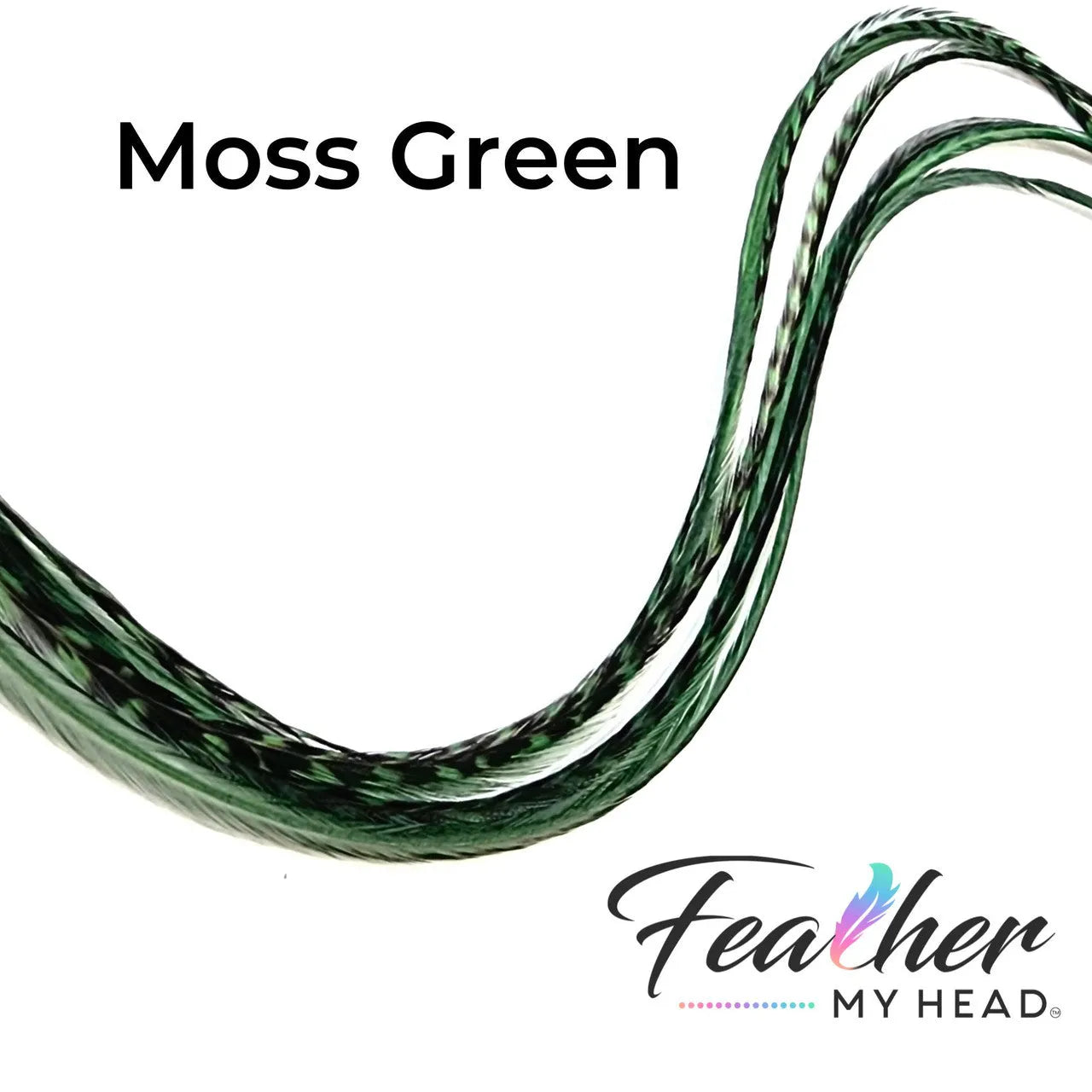 Feather My Head Moss Green Hair Feathers