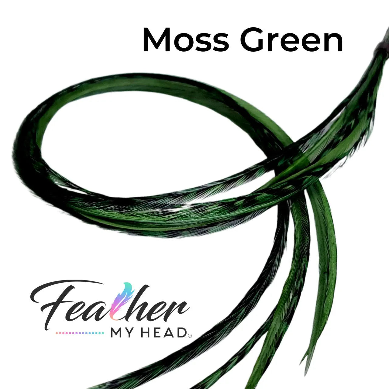 Feather My Head Moss Green Hair Feathers