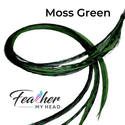 Feather My Head Moss Green Hair Feathers