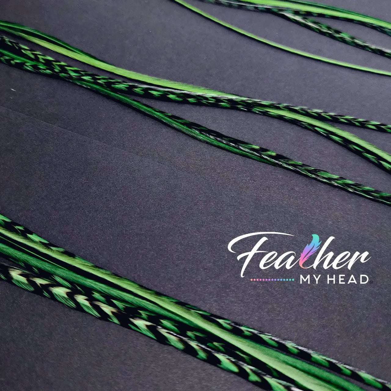 Feather My Head Moss Green Hair Feathers