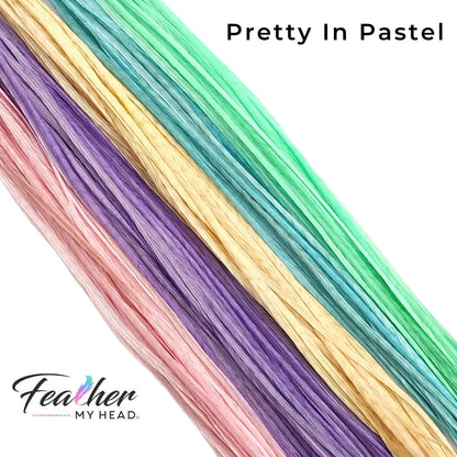 Feather My Head Hair Feathers in pastel colors of pink, blue, purple, yellow